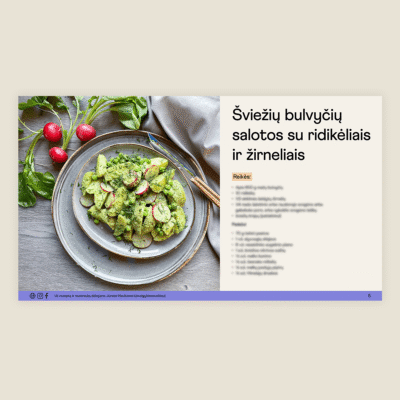 "Šviežių bulvyčių salotos su ridikėliais ir žirneliais" receptas