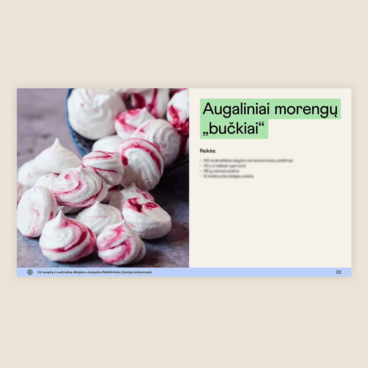 „Augaliniai morengų „bučkiai““ receptas